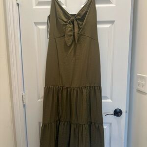 GAP Olive Green Maxi Dress with Bow